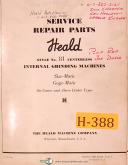 Heald-Heald Instruction Service Repair Parts Style Sizematic Internal Grinding Manual-Style 72A3-Style 72A5-02